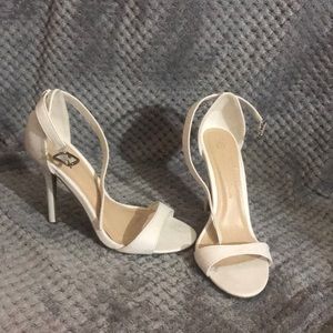 white strap heels